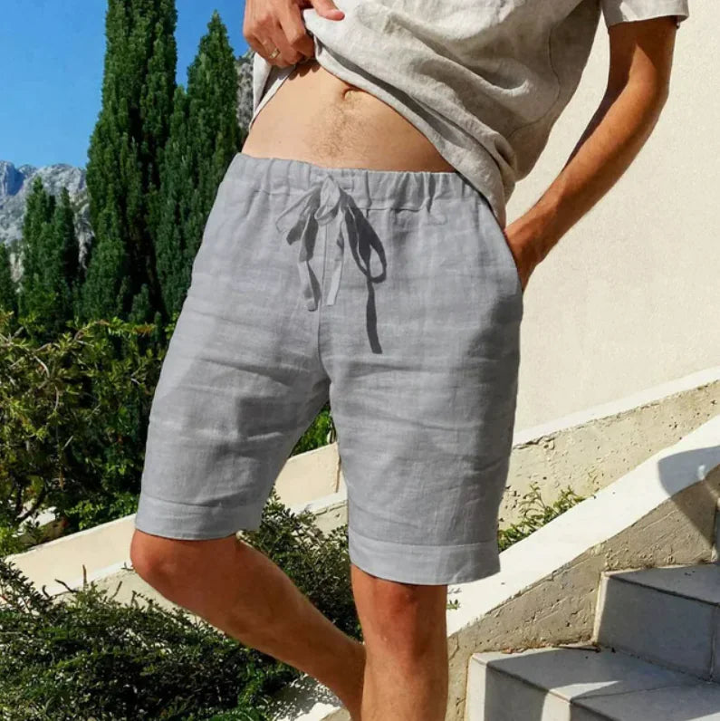 Men's Cotton Linen Beach Shorts