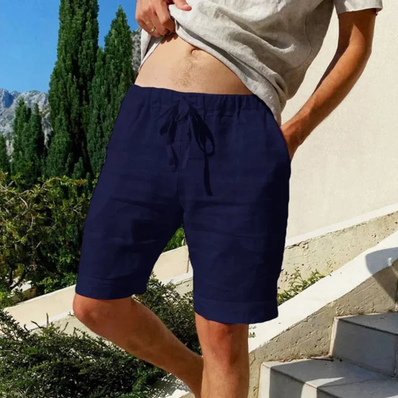 Men's Cotton Linen Beach Shorts