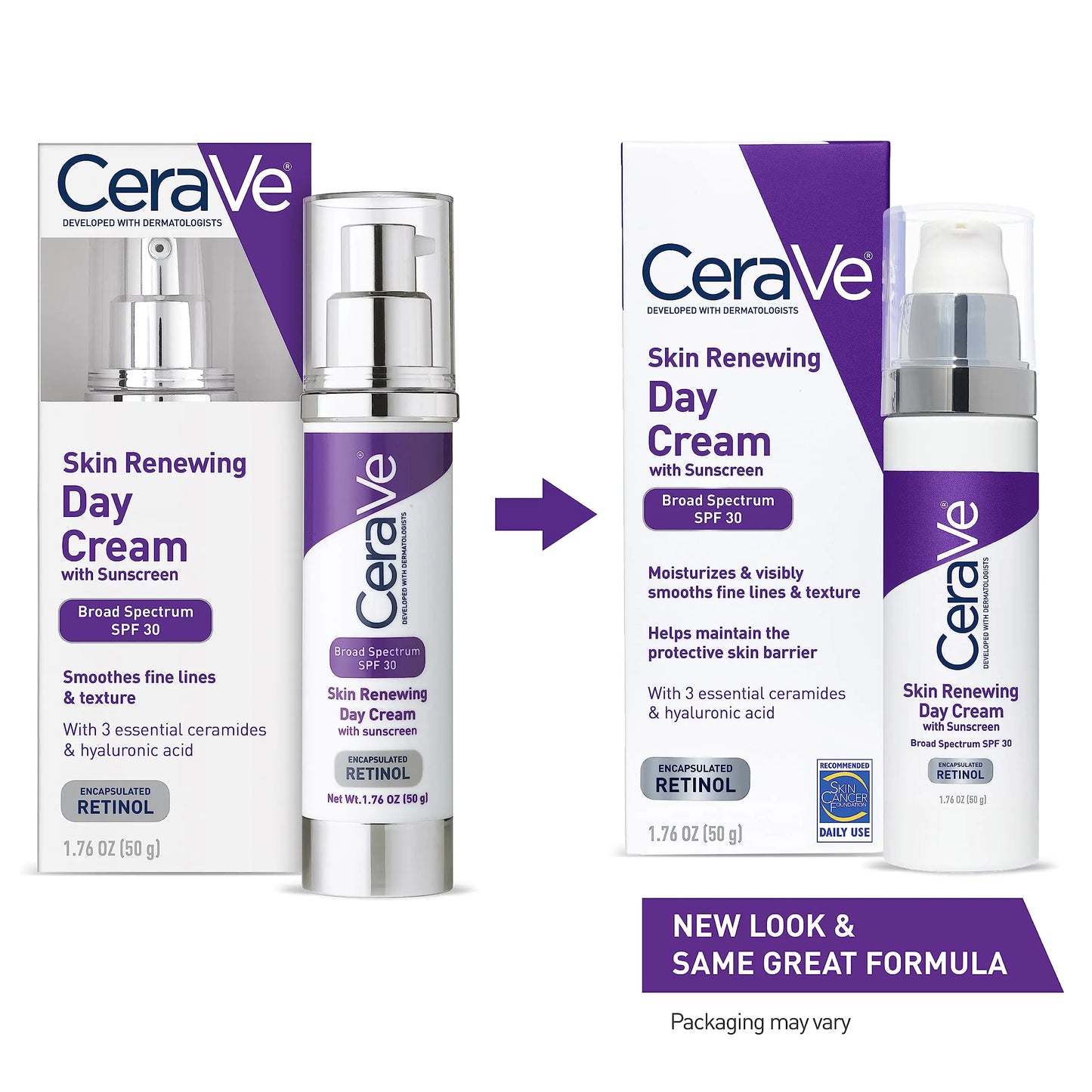 CeraVe Anti-Aging Face Cream SPF 30 | Anti-Wrinkle Retinol Cream with Hyaluronic Acid and Ceramides | 1.76 oz